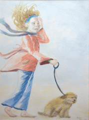 Mädchen im Wind